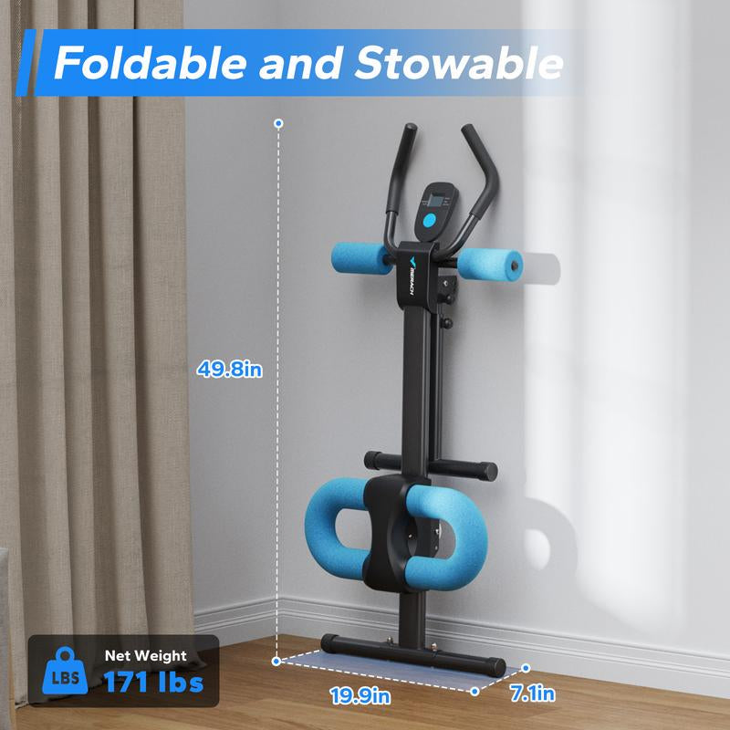 MERACH Adjustable Ab Trainer LCD Monitor Foldable Abdominal Exercise Machine Core Workout Buttocks Shaper Fitness Equipment Outdoorfun Fathersdaygift