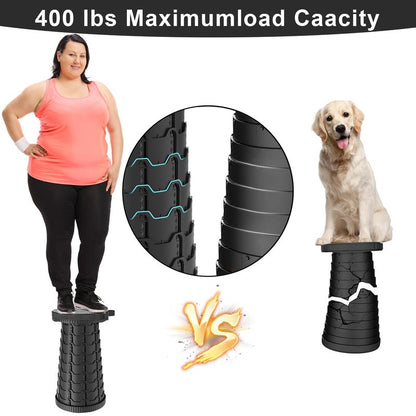 Upgraded Collapsible Stool,Portable Stools,Telescoping Stool, Max Load Capacity 500Lbs,Suitable for Outdoor Picnic Camping Gardening Fishing Hiking