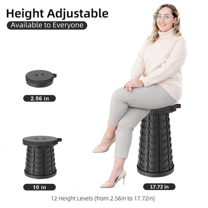 Upgraded Collapsible Stool,Portable Stools,Telescoping Stool, Max Load Capacity 500Lbs,Suitable for Outdoor Picnic Camping Gardening Fishing Hiking