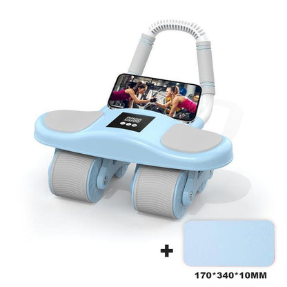 Four-Wheel Healthy Belly Auto Rebound Belly Tuck and Roll Abdominal Training Abdominal Wheel Men'S and Women'S Home Elbow Brace Roller Exercise and Fitness Equipment