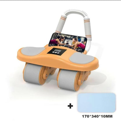 Four-Wheel Healthy Belly Auto Rebound Belly Tuck and Roll Abdominal Training Abdominal Wheel Men'S and Women'S Home Elbow Brace Roller Exercise and Fitness Equipment