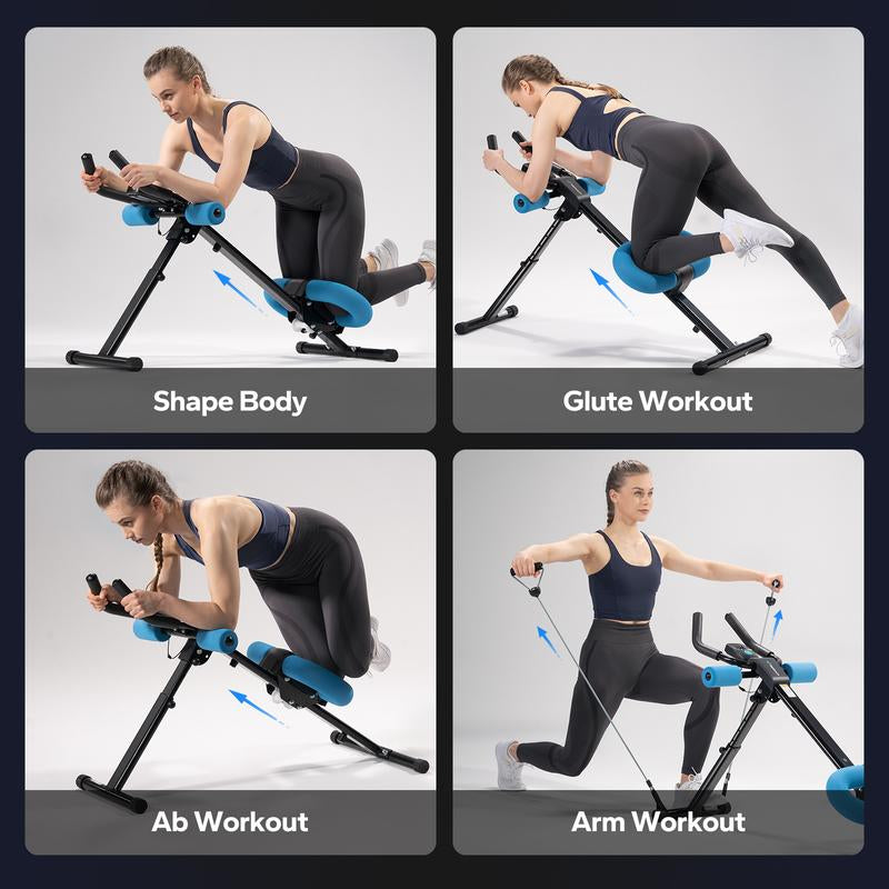 MERACH Adjustable Ab Trainer LCD Monitor Foldable Abdominal Exercise Machine Core Workout Buttocks Shaper Fitness Equipment Outdoorfun Fathersdaygift