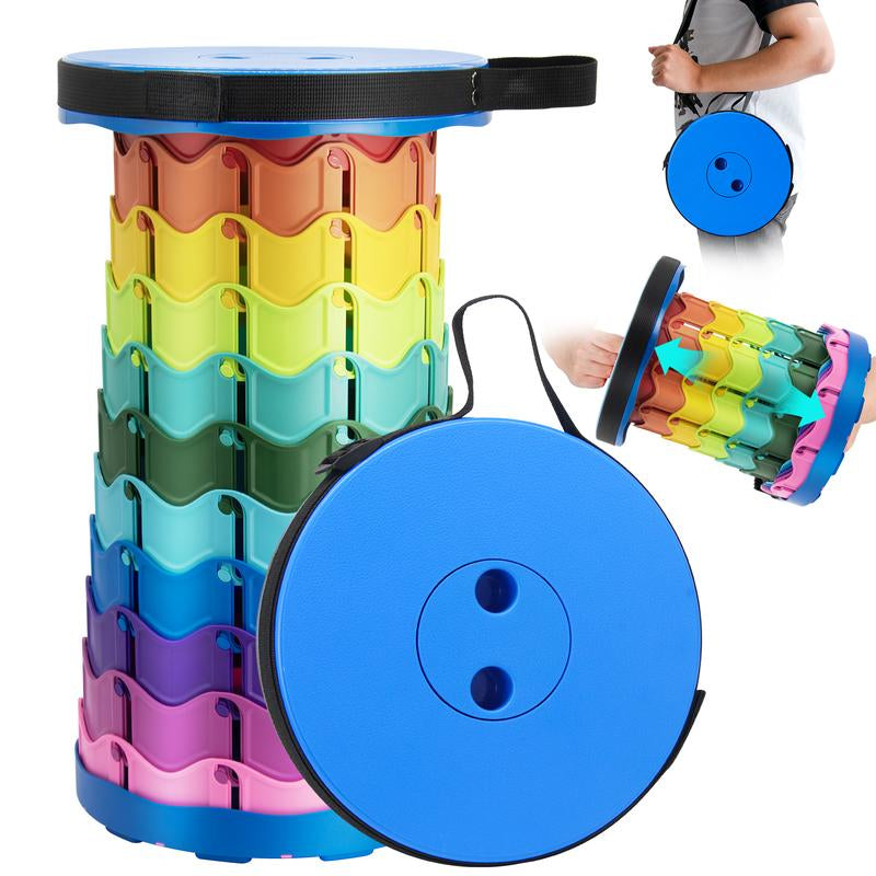 Upgraded Collapsible Stool,Portable Stools,Telescoping Stool, Max Load Capacity 500Lbs,Suitable for Outdoor Picnic Camping Gardening Fishing Hiking