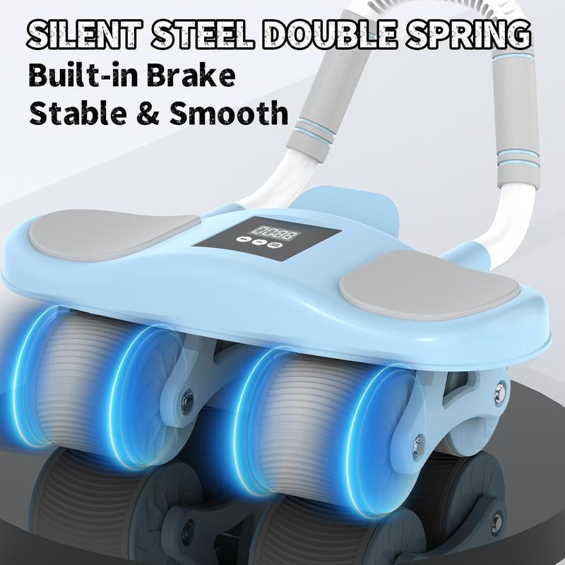 Four-Wheel Healthy Belly Auto Rebound Belly Tuck and Roll Abdominal Training Abdominal Wheel Men'S and Women'S Home Elbow Brace Roller Exercise and Fitness Equipment