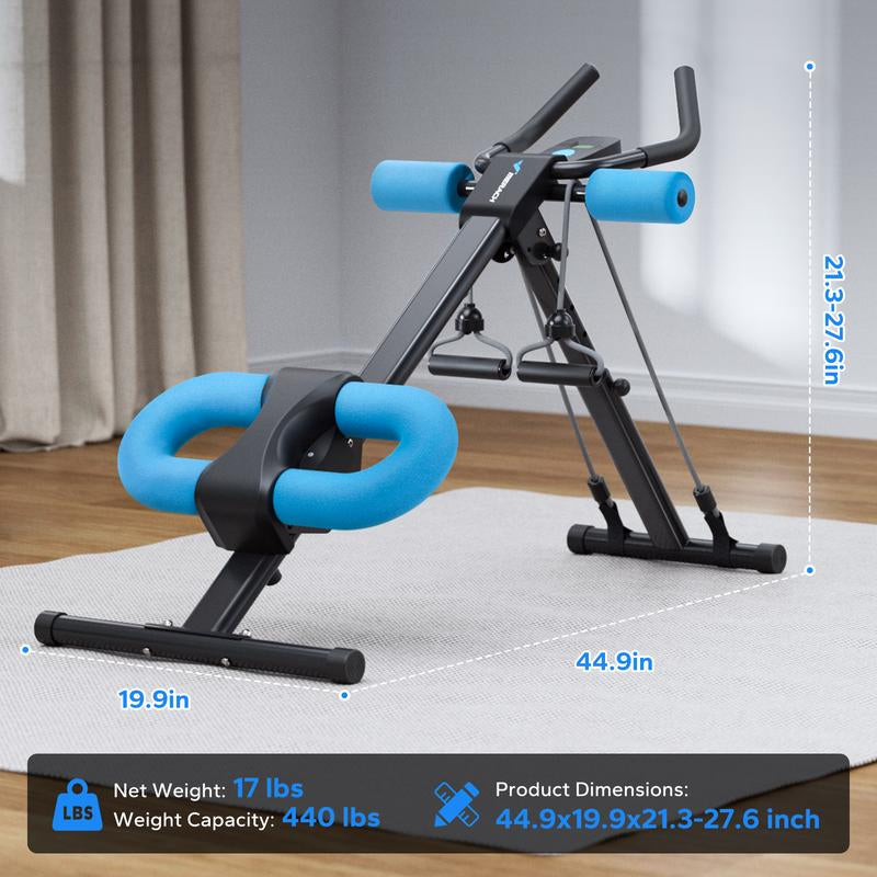 MERACH Adjustable Ab Trainer LCD Monitor Foldable Abdominal Exercise Machine Core Workout Buttocks Shaper Fitness Equipment Outdoorfun Fathersdaygift