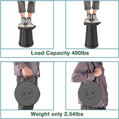 Upgraded Collapsible Stool,Portable Stools,Telescoping Stool, Max Load Capacity 500Lbs,Suitable for Outdoor Picnic Camping Gardening Fishing Hiking