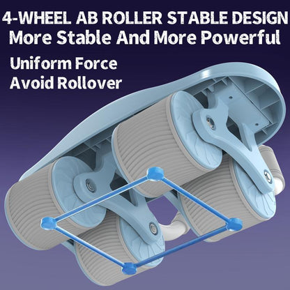 Four-Wheel Healthy Belly Auto Rebound Belly Tuck and Roll Abdominal Training Abdominal Wheel Men'S and Women'S Home Elbow Brace Roller Exercise and Fitness Equipment